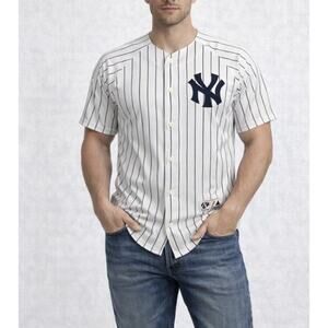 Vintage Majestic New York Yankees Rodriguez #13 Pinstripe MLB Jersey White Navy